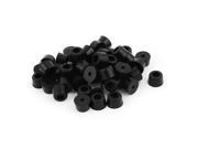 50 Pcs 14mm Furniture Chair Round Leg Foot Holders Covers Black