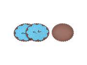 Silicone Flower Shaped Teapot Bottle Cup Coasters Mat Blue Coffee Color 3 Pcs