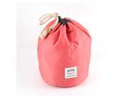 Travel Polyester Multifunction Cosmetic Pouch Drawstring Storage Bag Coral Pink