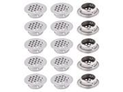 Kitchen Cabinet 34mm Dia Round Stainless Steel Mesh Hole Air Vent Louver 15pcs