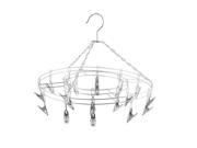 Home Laundry Socks Towels Clotheshorse 20 Pegs Hanger Metal Round Rack
