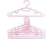5 Pcs Plastic Household Portable Nonslip Multipurpose Hangers Pink