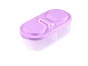 Household Plastic 2 Compartments Food Storage Box Light Purple