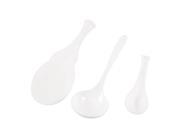 Unique Bargains Kitchen Tableware White Plastic Soup Ladle Spoon Rice Paddle Scoop 3 in 1