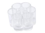 Unique Bargains Desk Acrylic Flower Shaped Bevel Design Cosmetic Holder Container Clear