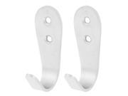 Home Bathroom Wall Mounting J Shaped Stainless Steel Hook Hanger 2pcs