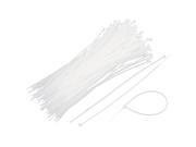 100 Pcs 3mmx200mm Network White Nylon Cable Wire Trim Wrap Zip Ties Cord Strap