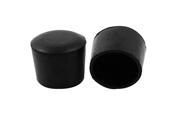 Black Table Chairs Furniture Protection 38mm Inner Dia Round Pad Protectors 2Pcs