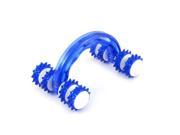 Unique Bargains Household Plastic Eight wheel Muscle Acupoint Relaxing Body Massager Blue