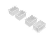 Living Room Restaurant Resin Furniture Chair Floor Foot Cover Clear 4pcs