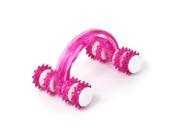 Household Travel Plastic Eight wheel Muscle Acupoint Relaxing Body Massager Pink
