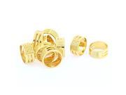 Chinese Character Pattern Sewing Thimble Ring Finger Protector Gold Tone 10 Pcs