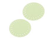 Family PP Round Design Table Heat Resistant Insulation Mat Coaster Green 2 PCS