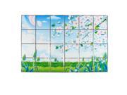 Kitchen Plum Blossom Pattern Removable Oilproof Wall Window Sticker 90 x 60cm