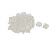 Table Chair Plastic Square Tube Insert Cap Cover Protector White 25 x 25mm 40pcs