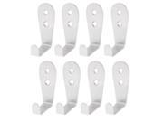 Home Kitchen Stainless Steel Wall Mounted Clothes Towel Hook Hanger 8 Pcs