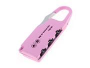 Luggage Bag Metal Mini Pulley Design Resettable Combination Coded Lock Pink