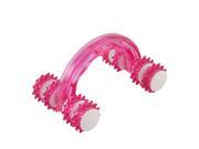 Household Plastic Eight wheel Muscle Acupoint Relaxing Body Massager Fuchsia