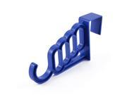 Indoor Office Washroom Plastic Over Door Wardrobe Mount Clothes Hook Hanger Blue