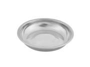Household Metal Round Shaped Soy Sauce Spice Dipping Serving Dish Silver Tone