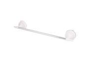 Unique Bargains Bathroom Suction Cup Single Towel Bar Rack Hanger White Silver Tone 47cm Long