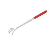Household Rubber Handle Metal Claw Hand Telescoping Back Scratcher Massager Red