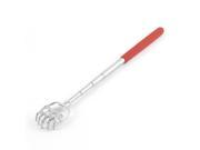 Family Rubber Handle Metal Claw Hand Telescoping Back Scratcher Massager Red
