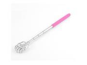 Family Rubber Handle Metal Claw Hand Telescoping Back Scratcher Massager Pink