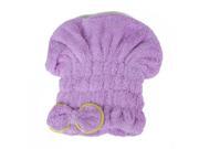 Unique Bargains Women Elastic Soft Microfiber Hair Drying Towel Wrap Terry Cloth Cap