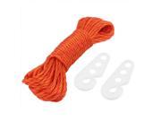 Unique Bargains Camping Nylon Clothesline Clothes Towels Hanging Rope String w Hooks 10M Orange