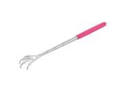 Household Rubber Handle Metal Claw Hand Telescoping Back Scratcher Massager Pink