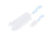 Milk Bottle Nipple Nozzle Tube Teat Cleaning Brush Sky Blue 2 in 1