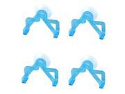 Home Kitchenware Plastic Suction Cup Sponge Cleaning Brush Holder Blue 4 PCS