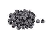 Table Chair Plastic Round Tube Pipe Insert Cover Protector Gray 25mm Dia 80pcs