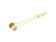 Wooden Handle Double Ends Hammer Back Scratcher Body Massager Beige 34cm Long