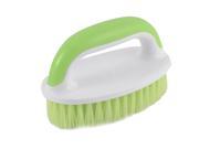 Plastic Handle Clothes Shoe Boot Stain Cleaning Scrub Brush Pale Green