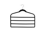 Unique Bargains Velvet Anti slip Shawl Coat Towel Clothes Trousers Holder Rack Organizer Black