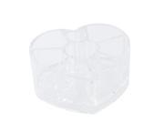 Unique Bargains Desk Acrylic Heart Shaped Bevel Design Cosmetic Holder Container Clear