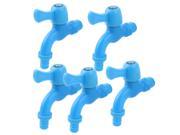 Kitchen Plastic Single Lever 20mm Thread Water Tap Faucet Blue 5pcs