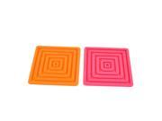 Silicone Square Table Trivet Heat Resistant Mat Cup Coaster Pad 2 Pcs