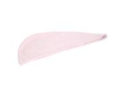 65cm Long Triangle Shape Lady Shower Bath Hair Dry Wrap Towel Cap Hat Light Pink