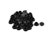 Home Cabinet Decor Plastic Hole Plugs Caps Black 50pcs
