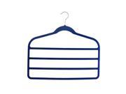 Unique Bargains Velvet Anti slip Shawl Coat Towel Clothes Trousers Holder Rack Organizer Blue