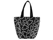 Unique Bargains Black White Reusable Cartoon Head Pattern Waterproof Shopping Handbag
