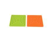 Silicone Square Table Heat Resistant Mat Coffee Cup Coaster Pad 2 Pcs