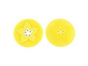 Home Silicone Fruit Shaped Teapot Bottle Cup Coasters Mat Yellow White 2 Pcs