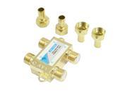 Unique Bargains Gold Tone Digital Satellite Coaxial 3 Way CATV Directional Coupler Splitter