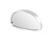 Car Silver Tone Frame Arch Design Rear Side Angle View Blind Spot Mirror