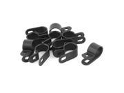 10Pcs 12.7mm 0.5 R Shape Black Nylon Cable Clamp for Cable Wire or Tubing