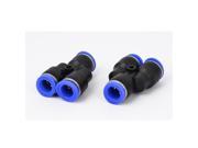 2 Pcs 10mm Push in Y Shape Air Pneumatic Quick Release Fitting Pipe Connector